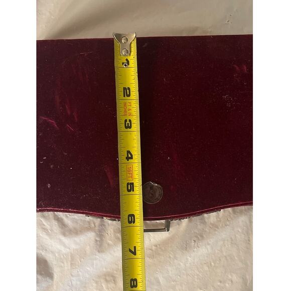 VTG Studio Silversmith Victorian Decorative Metal Jewelry Box Red Velvet Lined - Picture 9 of 13